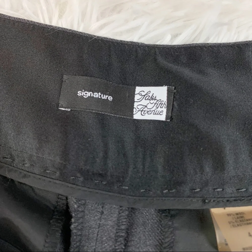 Sak Fifth Avenue high waisted wool blend straight dress pants in gray‎